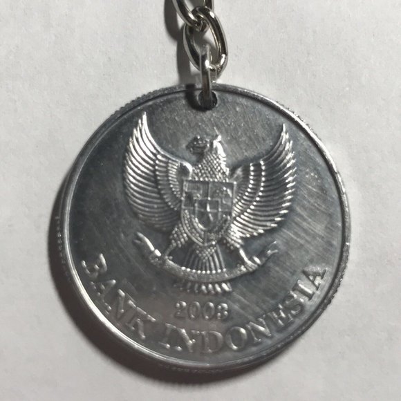 Indonesia 500 Rupiah 2008 handmade coin keychain - Picture 1 of 4